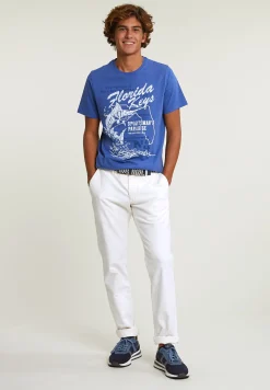 Sale River Woods Normal fit basic T-shirt korte mouwen hamptons blue mix -