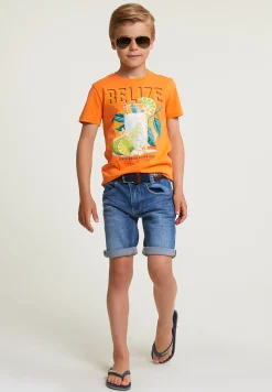 Discount River Woods Normal fit basic T-shirt korte mouwen electric orange -