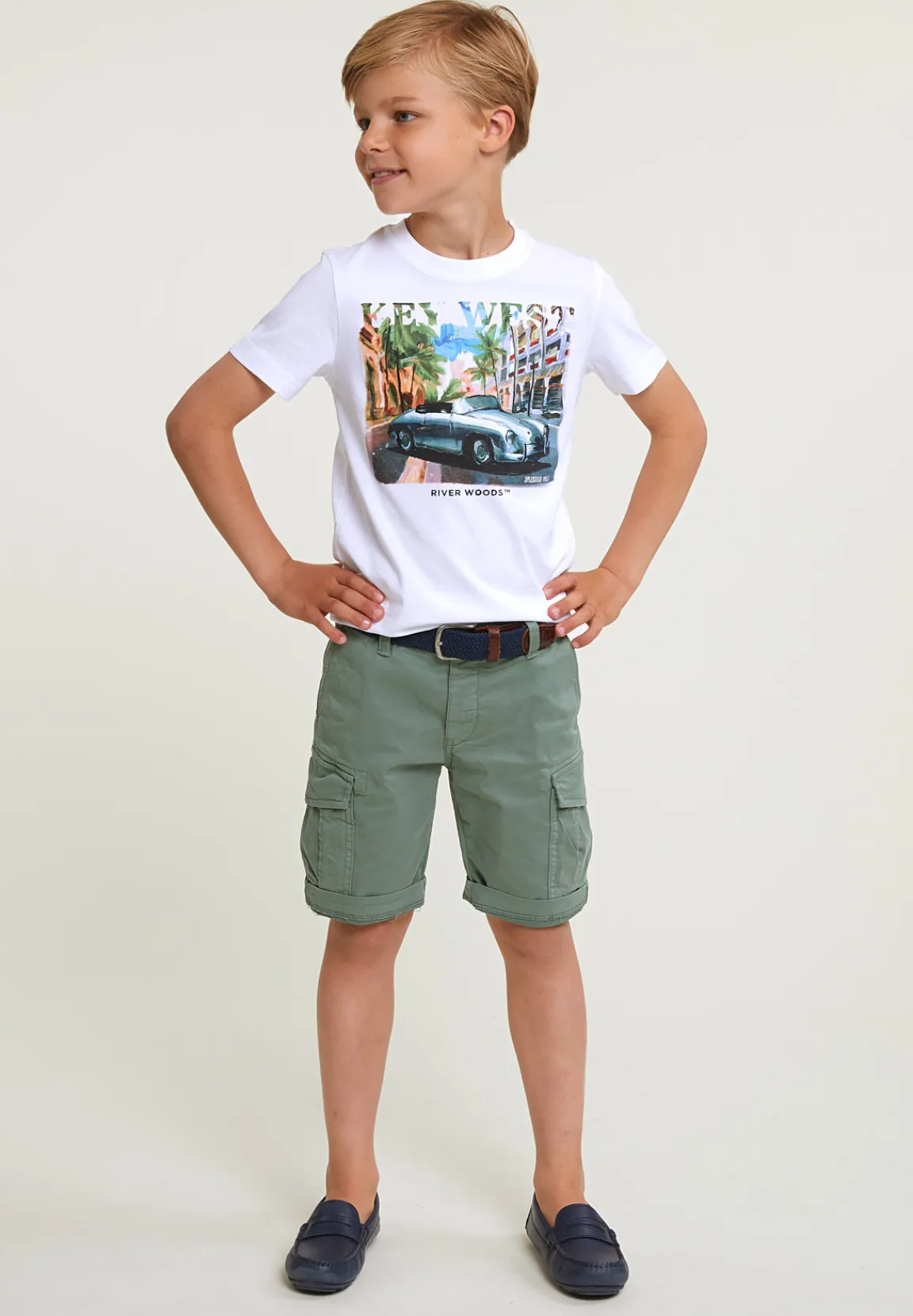New River Woods Normal fit basic T-shirt korte mouwen wit -