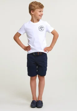 Discount River Woods Normal fit basic T-shirt korte mouwen wit -