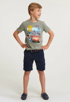 Online River Woods Normal fit basic T-shirt korte mouwen safari mix -