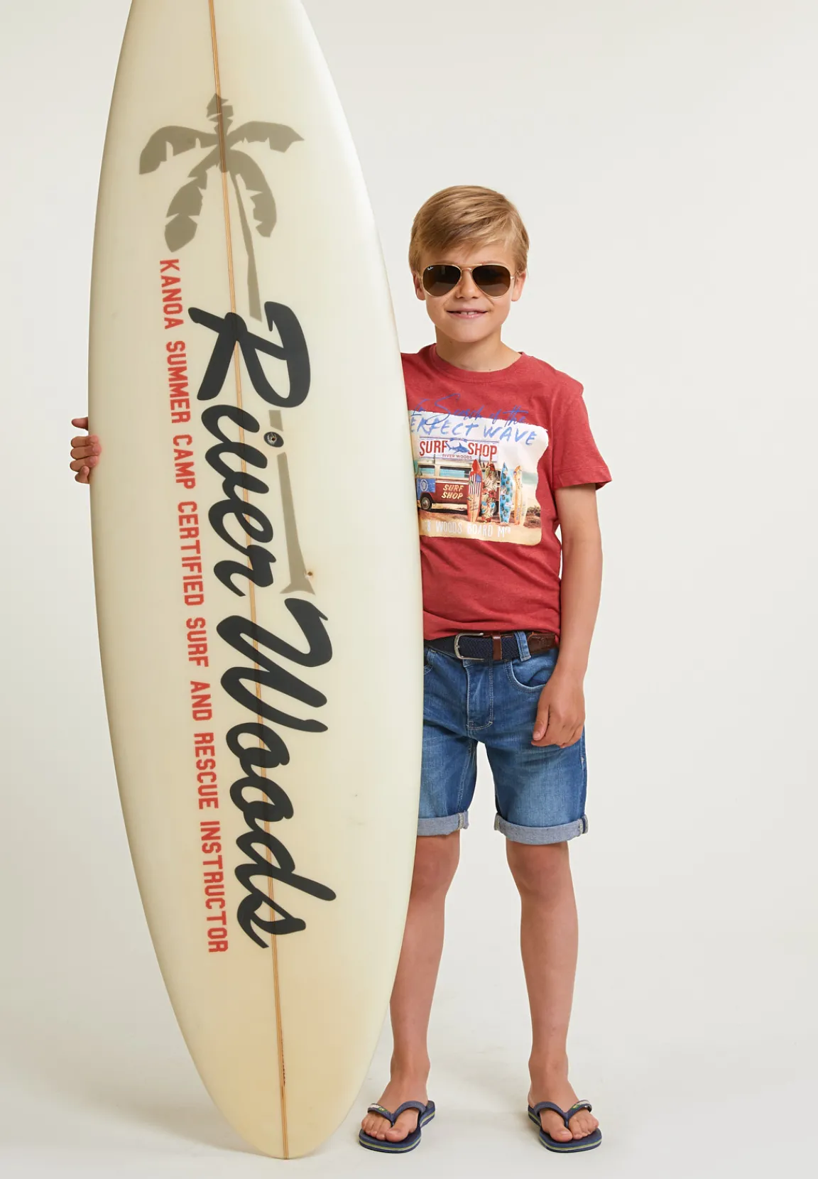 Hot River Woods Normal fit basic T-shirt korte mouwen scarlet mix -