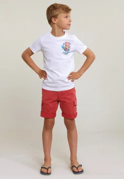 Sale River Woods Normal fit basic T-shirt korte mouwen wit -