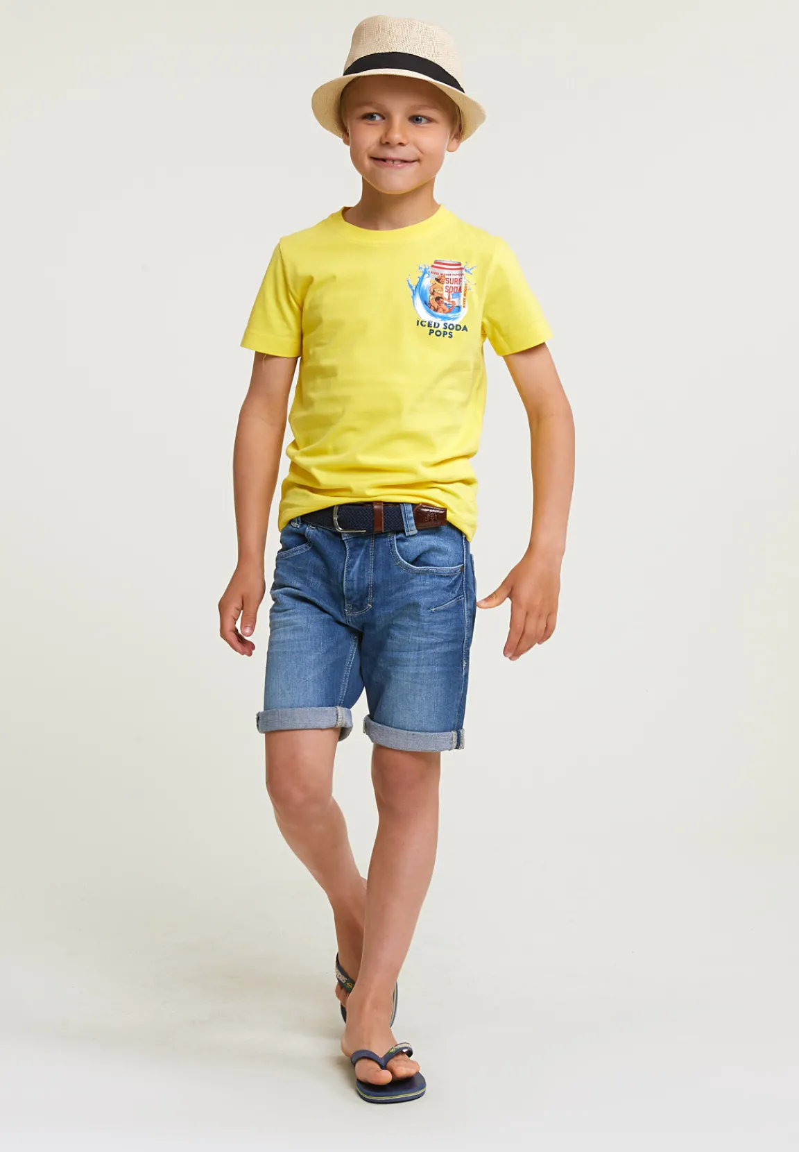 Outlet River Woods Normal fit basic T-shirt korte mouwen lemonade -