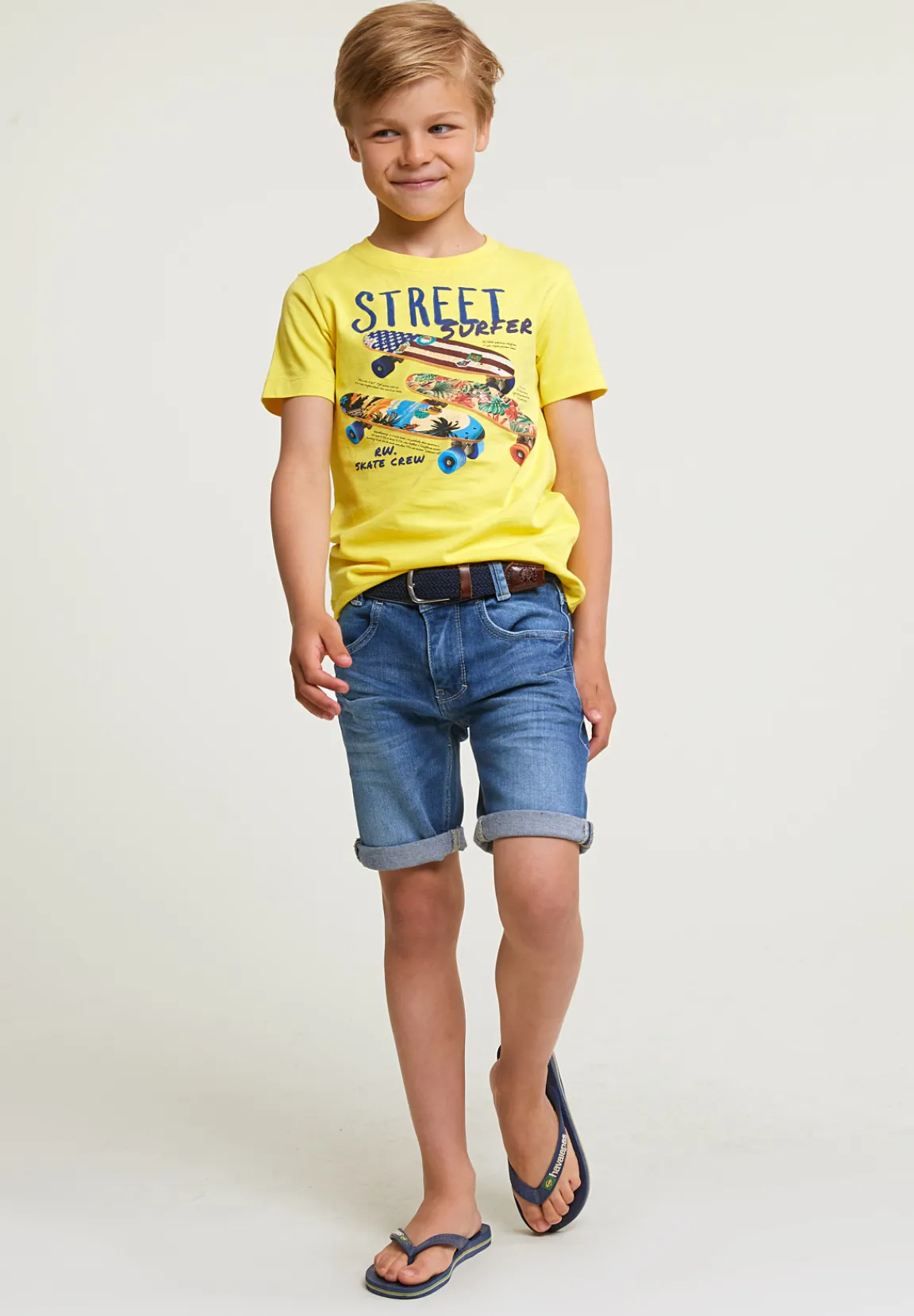 Clearance River Woods Normal fit basic T-shirt korte mouwen lemonade -