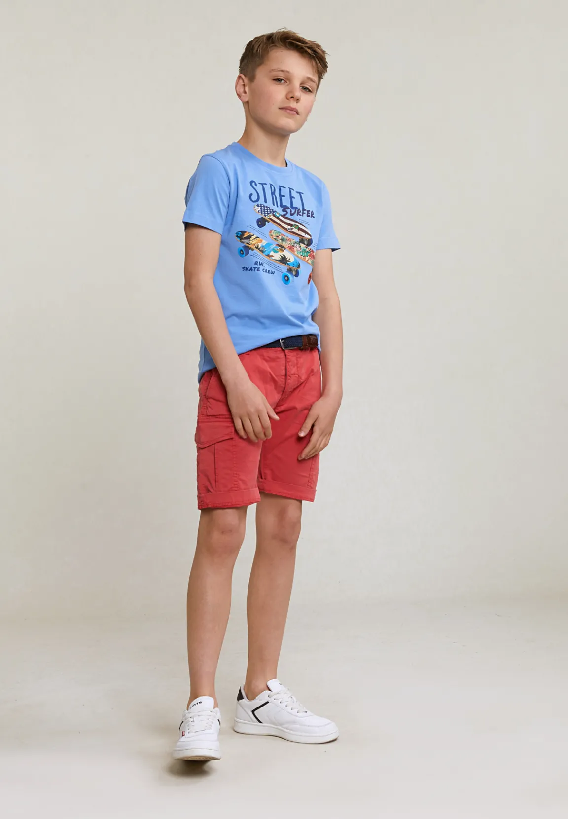 Hot River Woods Normal fit basic T-shirt korte mouwen sky -