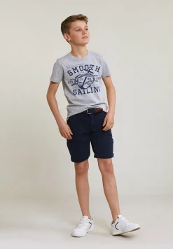 Outlet River Woods Normal fit basic T-shirt korte mouwen oyster mix -