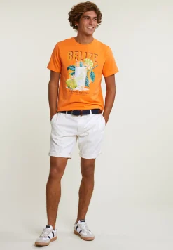 Hot River Woods Normal fit basic T-shirt korte mouwen electric orange -