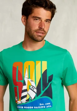 Clearance River Woods Normal fit basic T-shirt papaya -