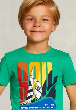 Online River Woods Normal fit basic T-shirt papaya -