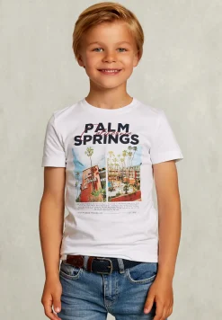 Best River Woods Normal fit basic T-shirt wit -