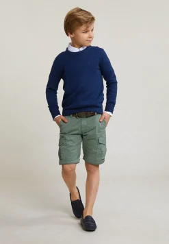 Online River Woods Normal fit katoen-bamboo basic trui ronde hals dark moon mix -