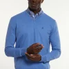 Sale River Woods Normal fit katoenen basic V-hals trui blue azure mix -