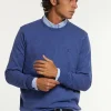Online River Woods Normal fit katoenen basic trui ronde hals persian blue mix -