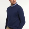 Fashion River Woods Normal fit katoenen basic trui ronde hals midnight blue -