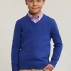 Clearance River Woods Normal fit katoenen basic V-hals trui lake mix -