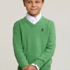 Hot River Woods Normal fit katoenen basic V-hals trui apple mix -
