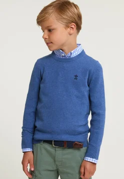 Clearance River Woods Normal fit katoenen basic trui ronde hals lake mix -