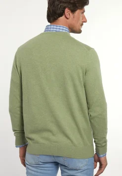 Discount River Woods Normal fit katoenen basic trui ronde hals savanna mix -