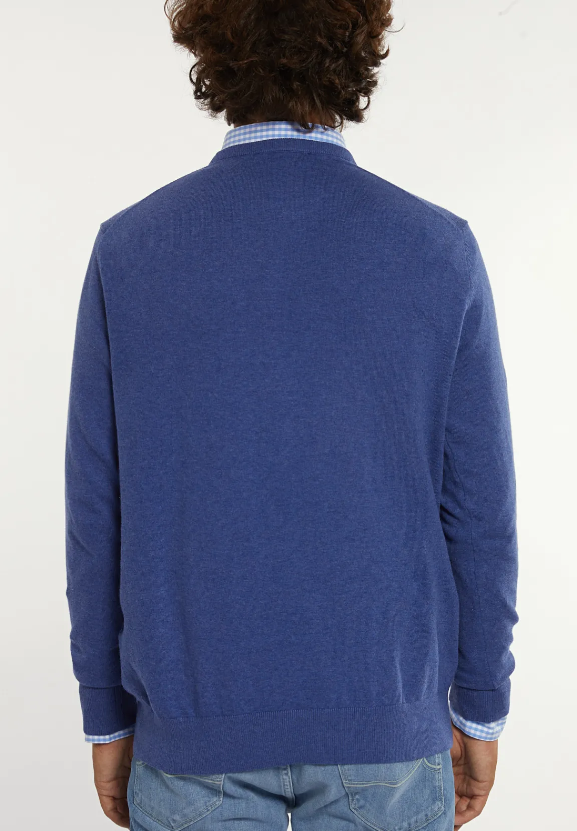 Online River Woods Normal fit katoenen basic trui ronde hals persian blue mix -