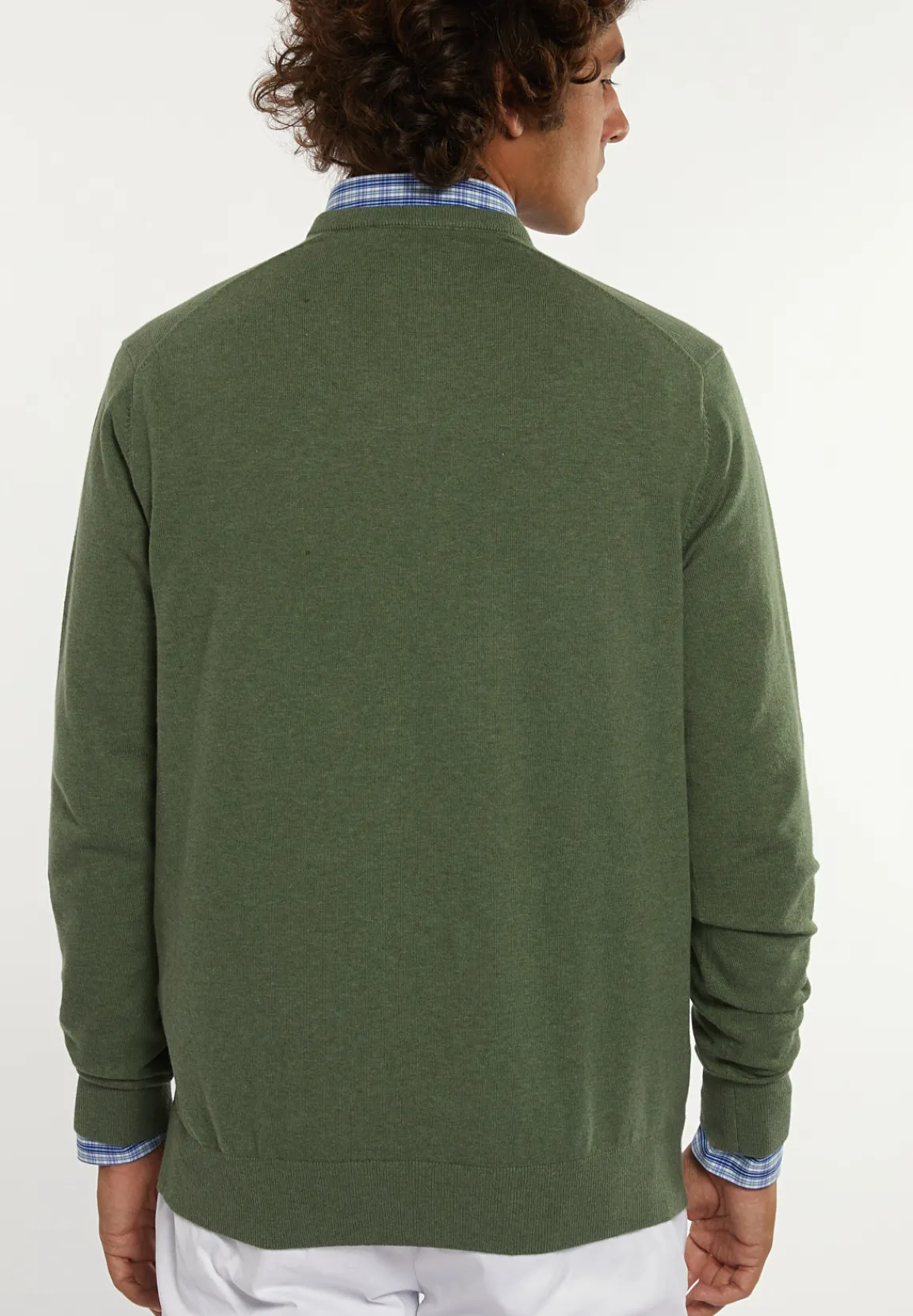 Fashion River Woods Normal fit katoenen basic V-hals trui lodge mix -