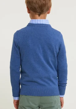 Clearance River Woods Normal fit katoenen basic trui ronde hals lake mix -