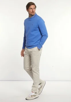 Fashion River Woods Normal fit katoenen basic trui ronde hals blue miles mix -