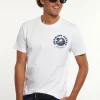 Outlet River Woods Normal fit katoenen fantasie T-shirt wit -