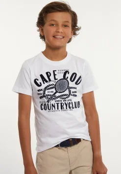 Online River Woods Normal fit katoenen fantasie T-shirt wit -