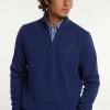 Discount River Woods Normal fit katoenen trui opstaande kraag twilight mix -