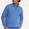 Online River Woods Normal fit katoenen trui opstaande kraag blue azure mix -