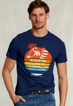 Sale River Woods Normal fit T-shirt oxford blauw -