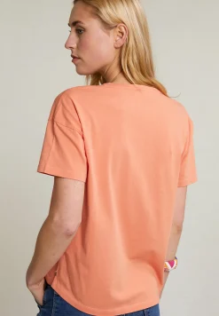 Sale River Woods Oranje basic V-hals T-shirt korte mouwen -