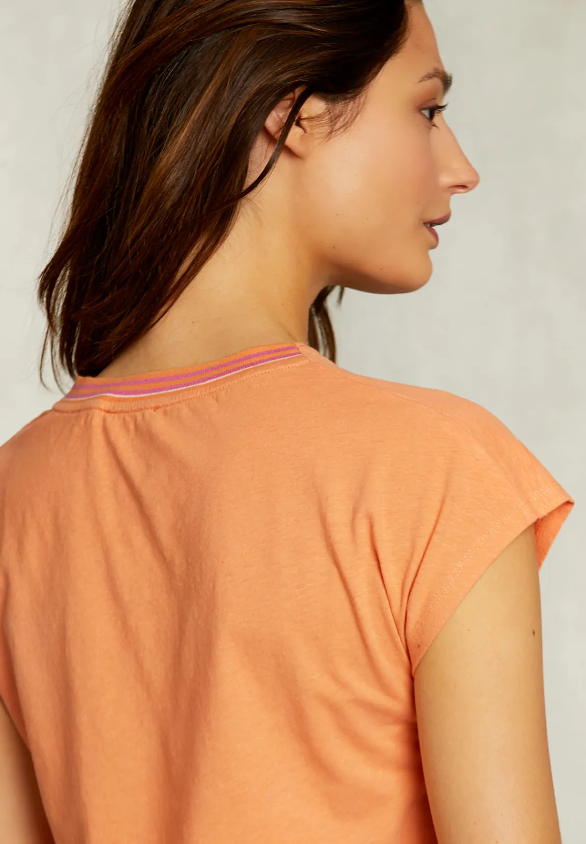 Clearance River Woods Oranje katoenen mouwloze T-shirt -