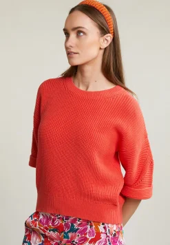 Online River Woods Oranje katoenen trui ronde hals -
