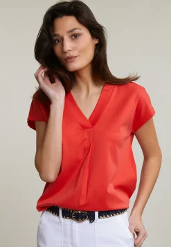 Sale River Woods Oranje katoenen V-hals T-shirt -