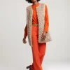 Outlet River Woods Oranje klassieke broek met zijsplit -