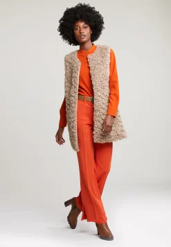 Outlet River Woods Oranje klassieke broek met zijsplit -