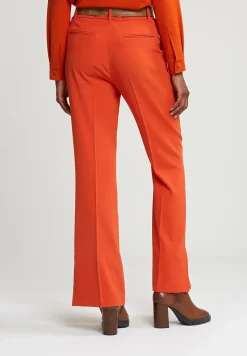 Outlet River Woods Oranje klassieke broek met zijsplit -