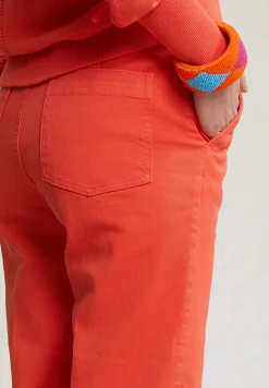 Hot River Woods Oranje klassieke stretch broek -