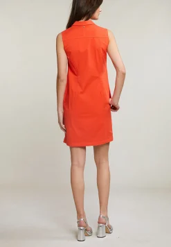 Online River Woods Oranje mouwloze V-hals jurk -