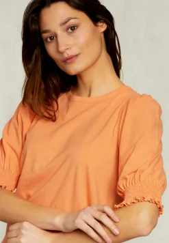 Outlet River Woods Oranje T-shirt 3/4 mouwen met smock -
