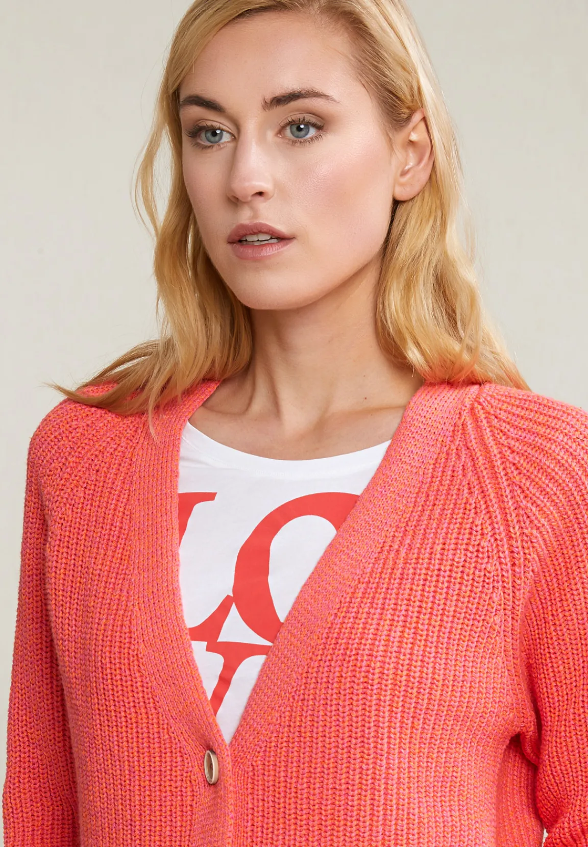 Fashion River Woods Oranje V-hals cardigan lange mouwen -