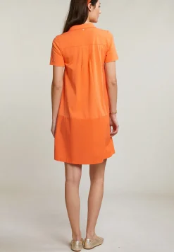 Discount River Woods Oranje V-hals jerseyjurk korte mouwen -