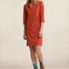 Fashion River Woods Oranje V-hals jurk 3/4 mouwen -