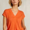 New River Woods Oranje V-hals T-shirt korte mouwen -