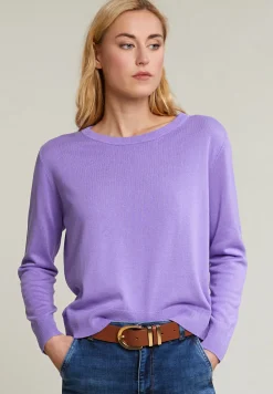 Outlet River Woods Paarse basic trui ronde hals lange mouwen -