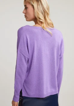 Sale River Woods Paarse basic V-hals trui lange mouwen -