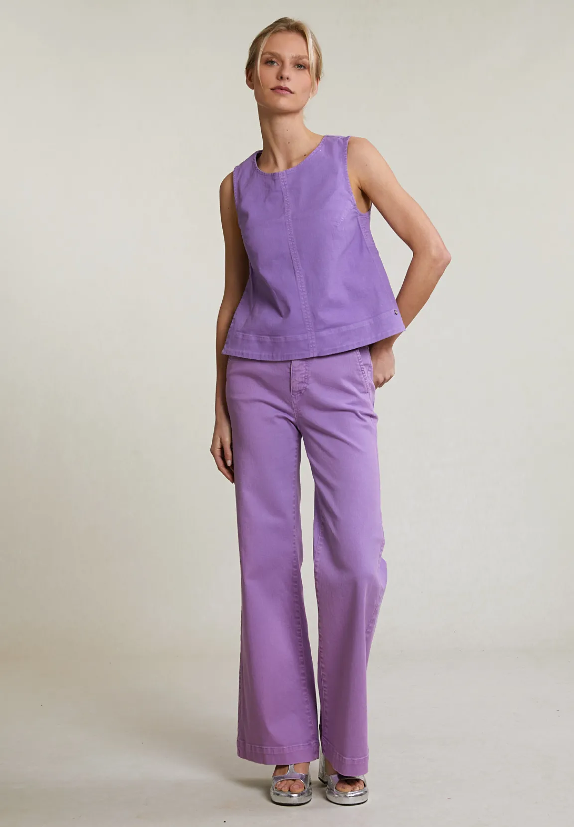 Discount River Woods Paarse klassieke stretch broek -