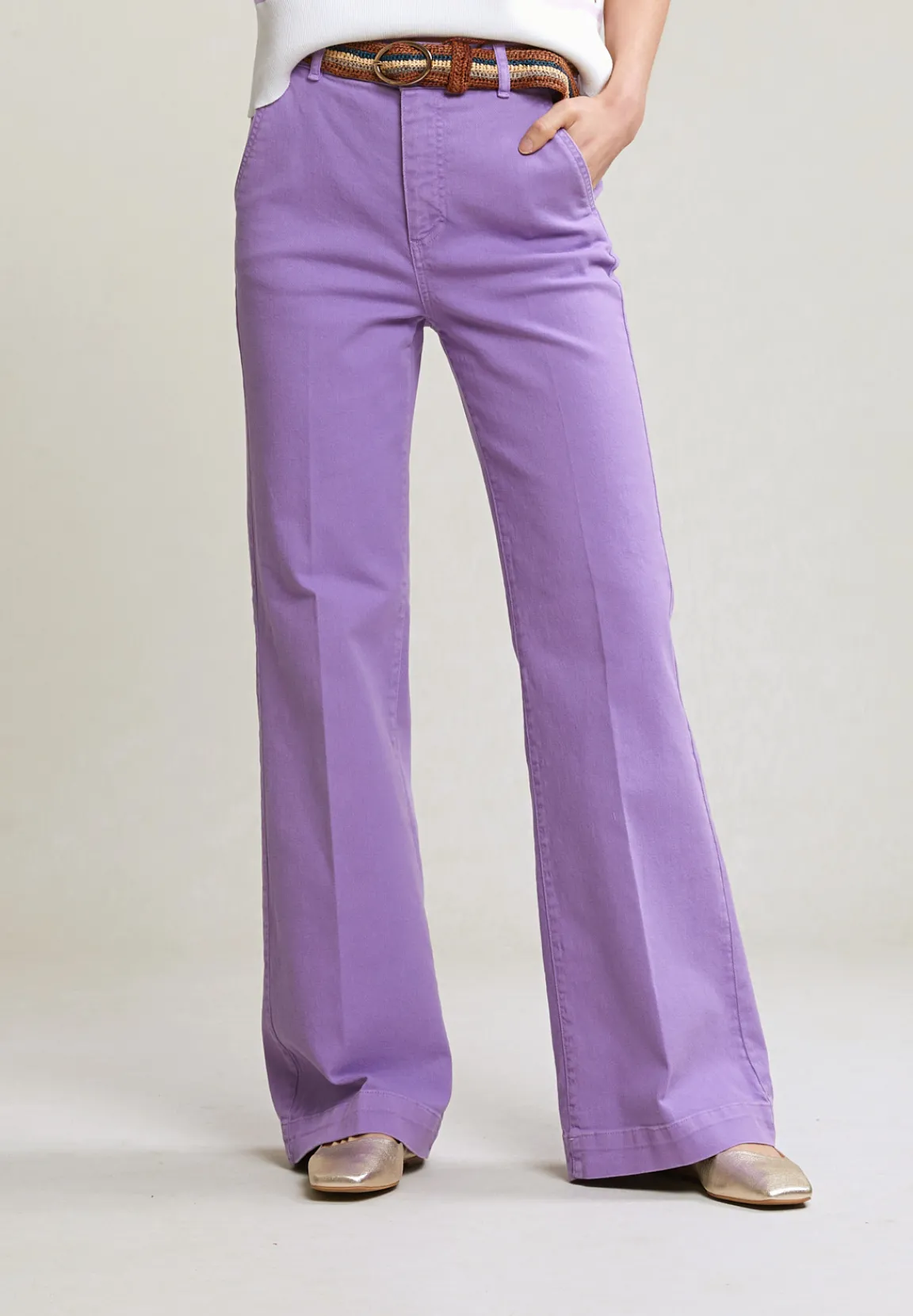 Discount River Woods Paarse klassieke stretch broek -